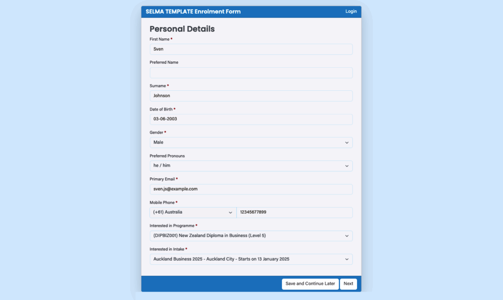 formfill1 - SELMA SIS